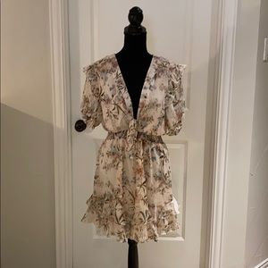 Floral pale pink print dress - New